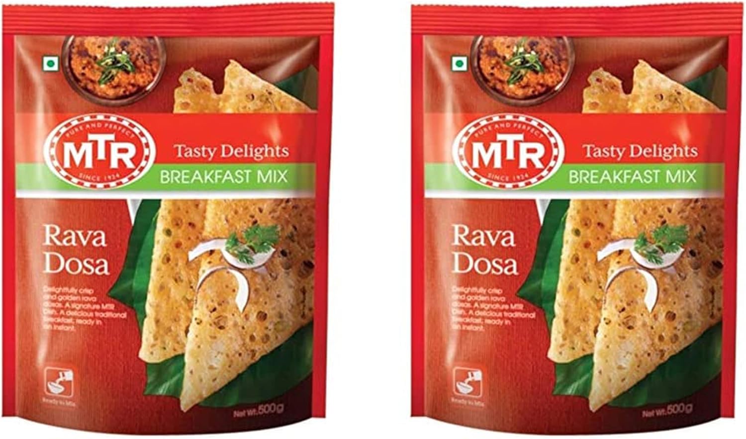 MTR Ready Mix Rava Dosa 500g (Pack of 2) Crisp and Golden Rice Dosas Instant Mix Better