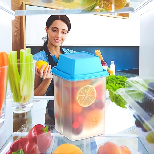 Vista 27 de Chengu 3 recipientes de jalapeño con coladores, dispensadores cuadrados, almacenamiento gratuito de condimentos, soporte para pepinillos con tapa