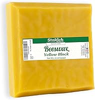 Vista 1 de Stakich Yellow Beeswax Block - Natural, Triple Filtered - 1 Pound, Honey Scent