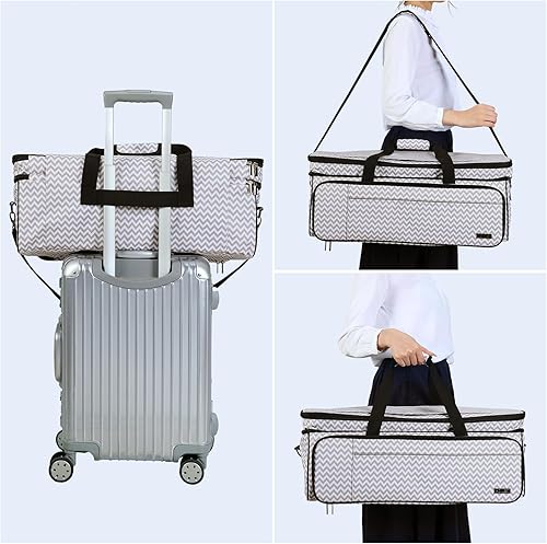 Miniatura 6 de HOMEST Estuche de transporte de doble capa con bolsillo para alfombrilla para Cricut Maker 4, Explore 4, múltiples bolsillos frontales para