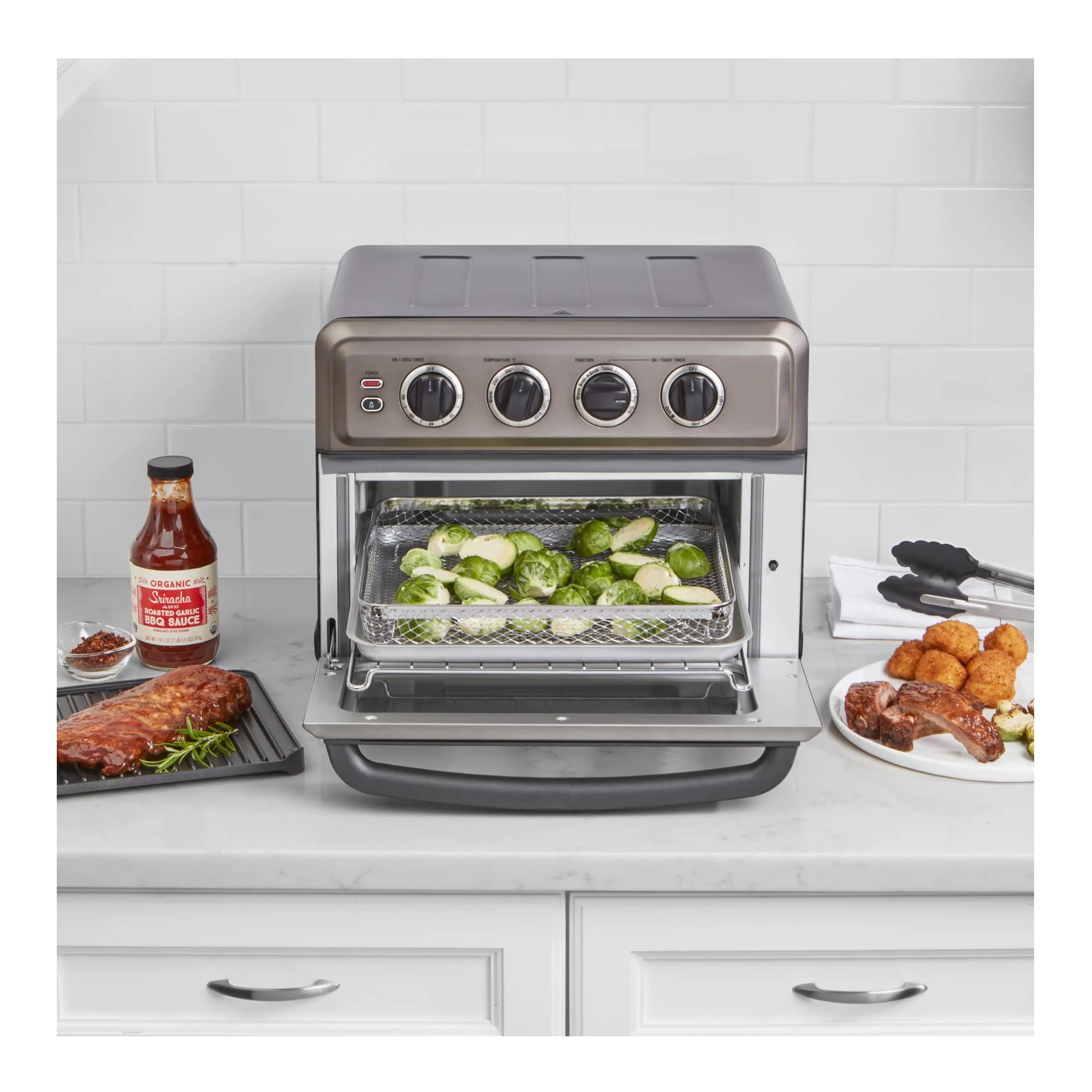 Cuisinart Air Fryer + Convection Toaster Oven, 8-1 Oven with Bake, Grill, Broil & Warm Options, Stainless Steel, TOA-70 (Navy Blue) view 4