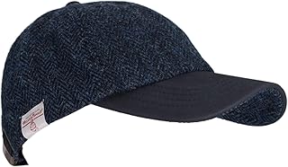 Unisex Harris Tweed Brungton Baseball Cap w/Suede Leather Peak - Classic Tweed Hat for Stylish Comfort