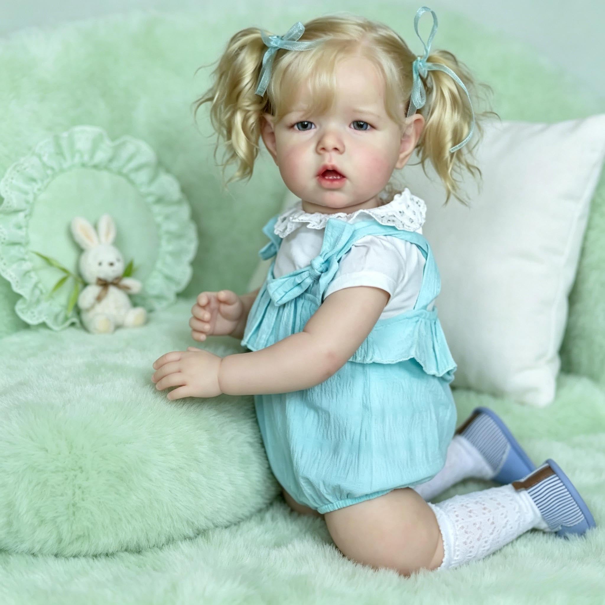 RXDOLL Realistyczne lalki Reborn Baby Dolls silikonowe na całe ciało, winylowa dziewczyna, 50 cm, anatomicznie poprawne, otwarte oczy, ważona realistyczna lalka noworodka, ręcznie robiona zabawka dla