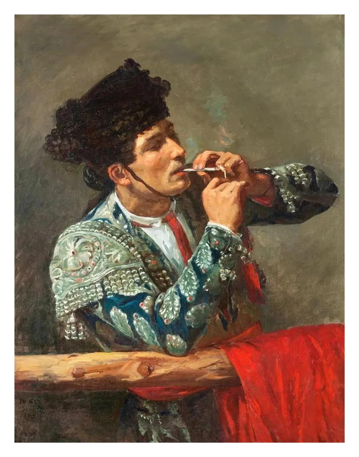 Arte de pared canvas de toreador vintage, cuadro de estilo europeo en lienzo de 30x40cm