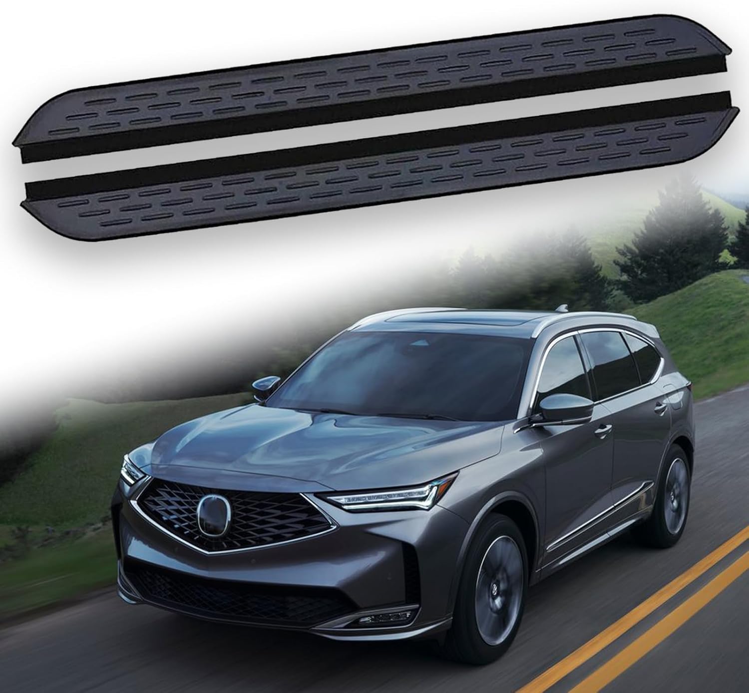 2Pcs Side Steps Pedal Nerf Bars Fits for Acura MDX 2022 2023 2024 2025 Black Running Boards