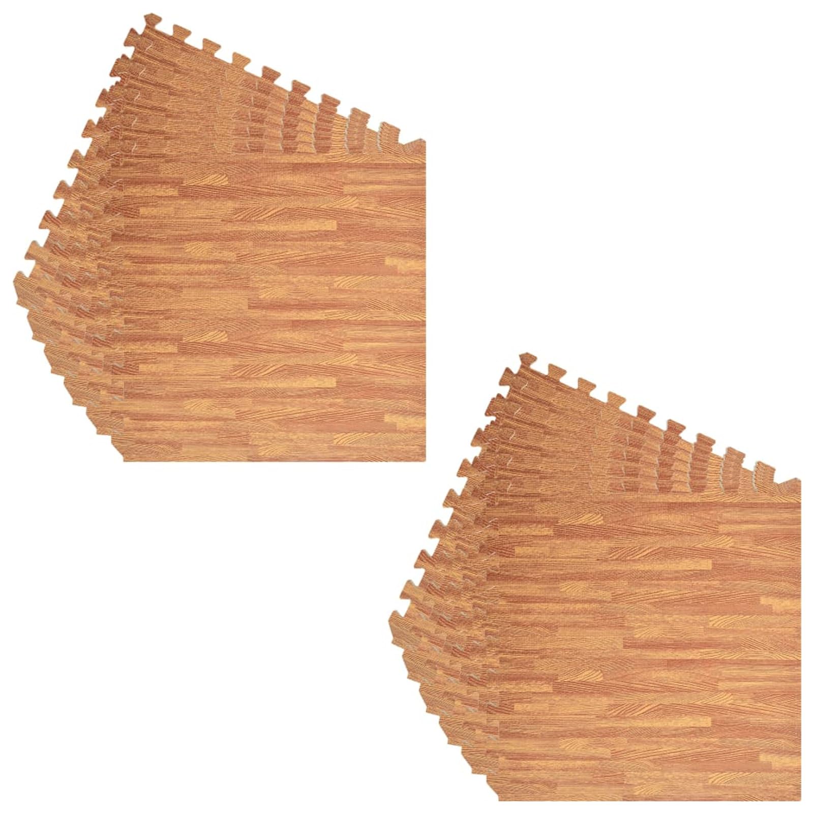 Brokky Tappetino a Incastro 12 pz Venature Legno 4,32 ㎡ Schiuma EVA-Tappeto Da Fitness A Puzzle Materassino Antiscivolo Da Palestra Componibile Con Protezione Antiurto Per Pavimenti, Pesi, Dischi, wor