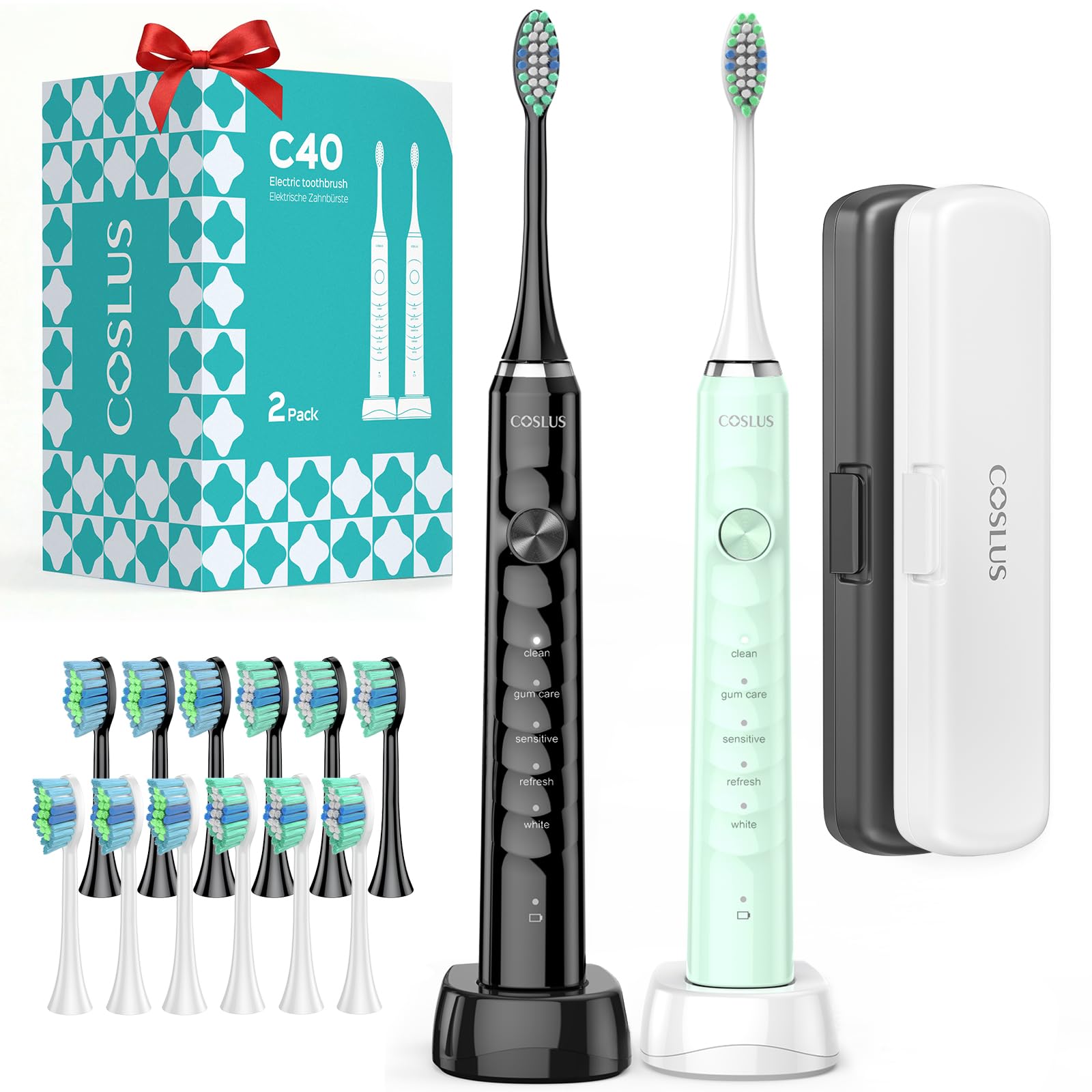 COSLUS YIINRG COSLUS C40 Sonic Electric Toothbrush for Adults, 47000VPM for Deep Cleaning