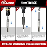 Vista 4 de Kit de 7 piezas extractor de pernos, juego extractor de pernos dañados, juego Easy Out largo y profundo, herramienta de dado para tuercas de rueda