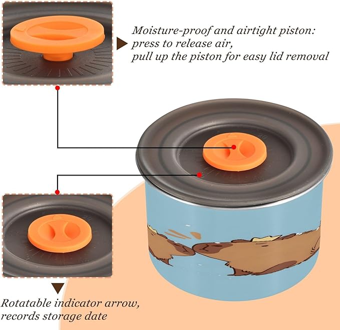 Dispensador de Alimentos ALAZA Capibara Azul 17 oz para Café, Té, Azúcar miniatura 5