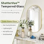 BEAUTYPEAK Bathroom Mirrors for Wall, 36"X24" Gold Oval Mirror with Metal Frame, Wall Mounted for Living Room Bedroom Bathroom Entryway, Hangs Horizontal Or Vertical