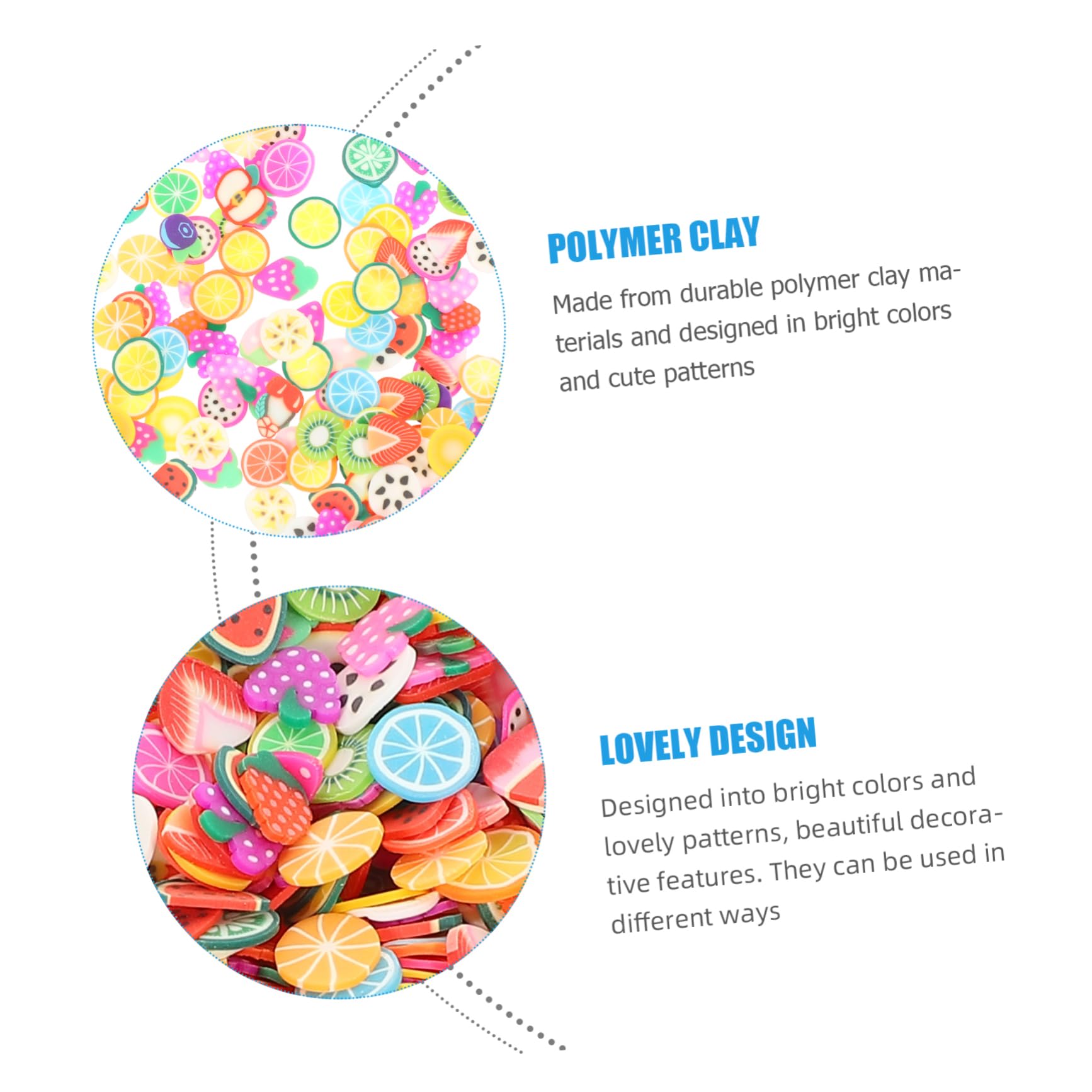 FRCOLOR 8000pièces Perles Polymère Fruits Et Gâteaux Accessoires Pour Nail Art Et Décoration De Gâteaux Pour Projets Créatifs Famille