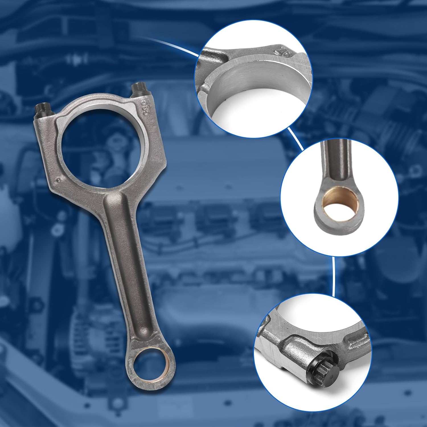 11247624615 6pcs Engine Connecting Rods Fit for 2011-2018 X5 3.0L, Fit for 2011-2016 535i 3.0L, Replace OE 11247624615, 11247586492