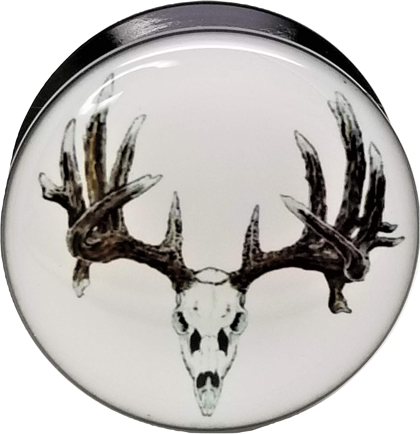 Deer Skull Ear Plugs - Acrylic Screw-On - 10 Sizes - *Pair* (1" (25mm))