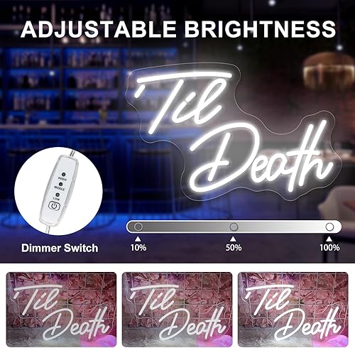 Vista 17 de Letrero de neón con texto en inglés «All You Need Is Love» para boda, alimentado por USB, tres brillos ajustables, decoración de pared para boda