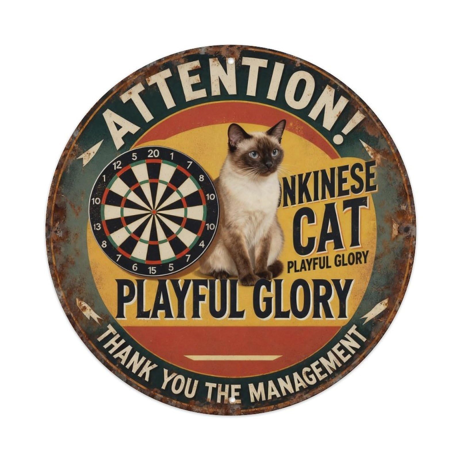 Tonkinese Cat Playful Glory Metal Tin Sign Plaque