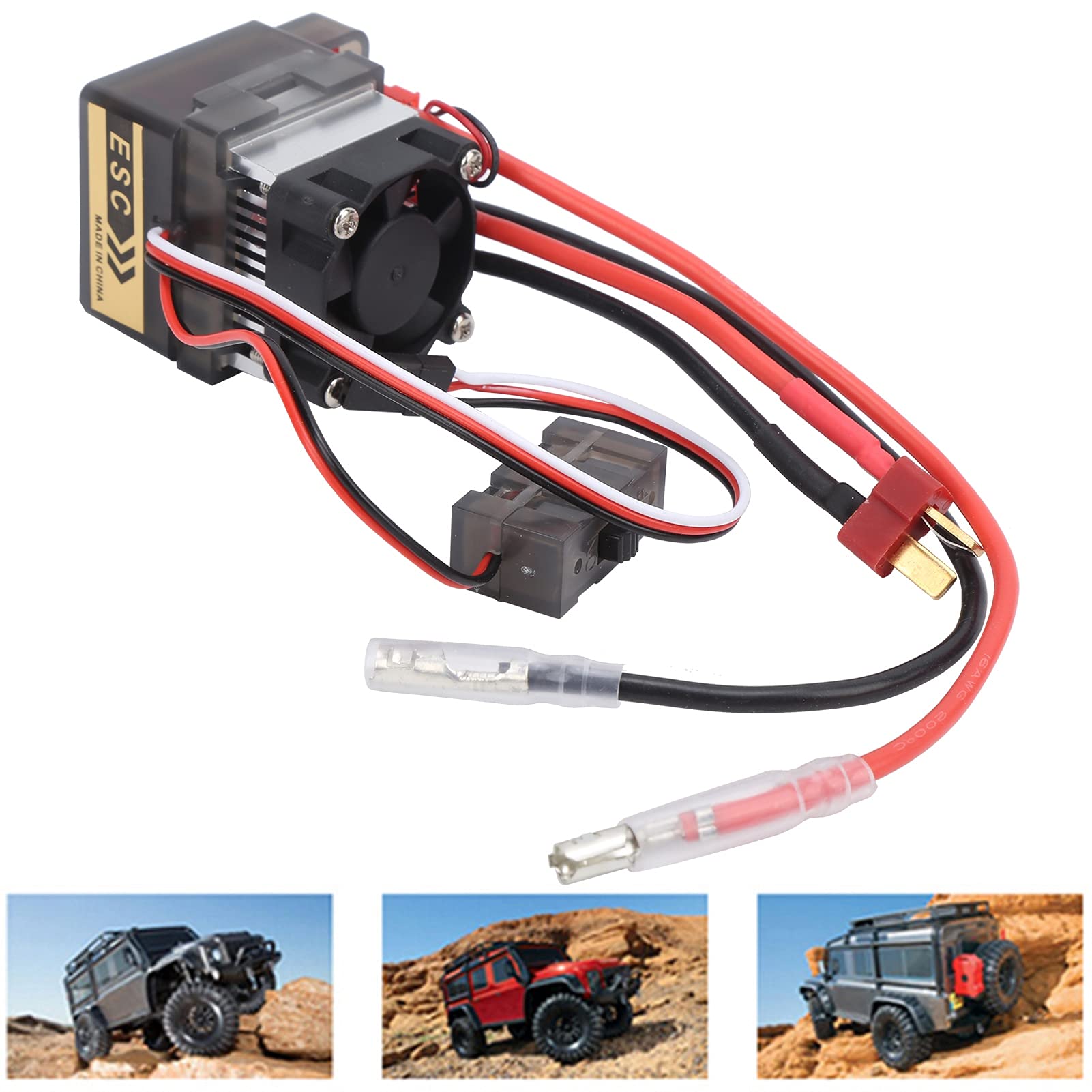 Generic Preciso ESC Spazzolato A Due Vie da 320 A con Dissipatore di Calore per Barche per Auto RC + Ventola di Raffreddamento dei Freni per Modello di Nave di Veicoli, Materiale Durevole Ideale per