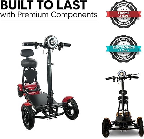 Miniatura 27 de MS-3000 Scooter eléctrico para adultos, scooters plegables para personas mayores, scooter de movilidad de 4 ruedas con silla, scooter eléctrico