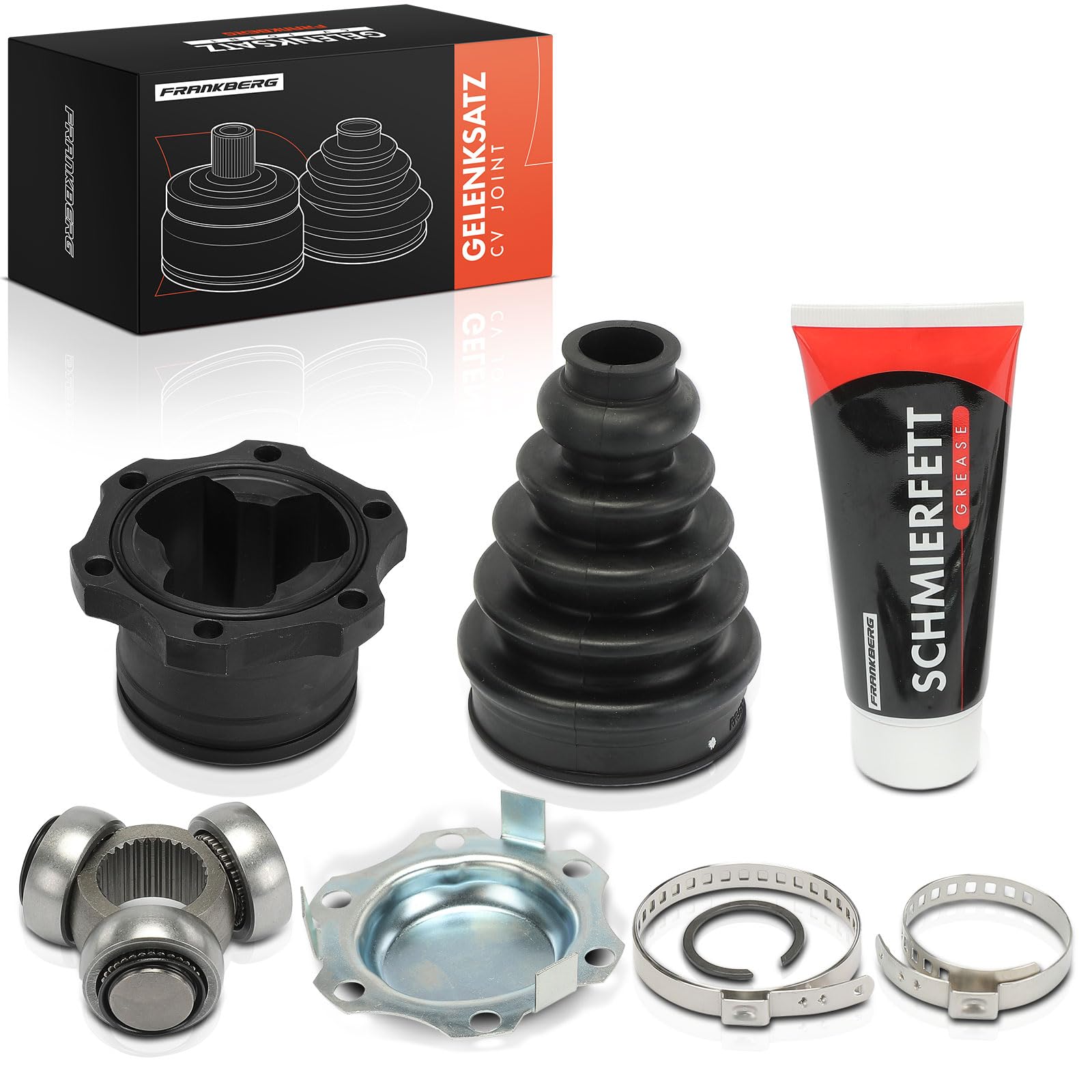 Frankberg Gelenksatz Getriebeseitig Vorne Kompatibel mit A3 8L1 1.9L 1996-2001 A4 800 2.0L 2000-2004 Golf IV 1J1 1.6L-2.3L 1997-2005 Polo 6N2 1.4L 1999-2001 Replace# 6Q0498103D