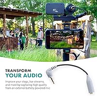 Vista 4 de Movo MC3 Adaptador TRS a TRRS de 0.138 in - Adaptador de micrófono para teléfonos inteligentes y tabletas iPhone y Android