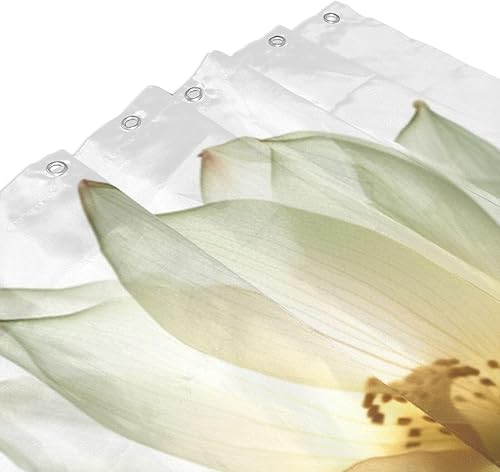 Miniatura 3 de YLATY2684 - Cortina de ducha de flores abstractas para baño, juego de cortina de ducha bohemia con hojas florales azules y verdes, tela