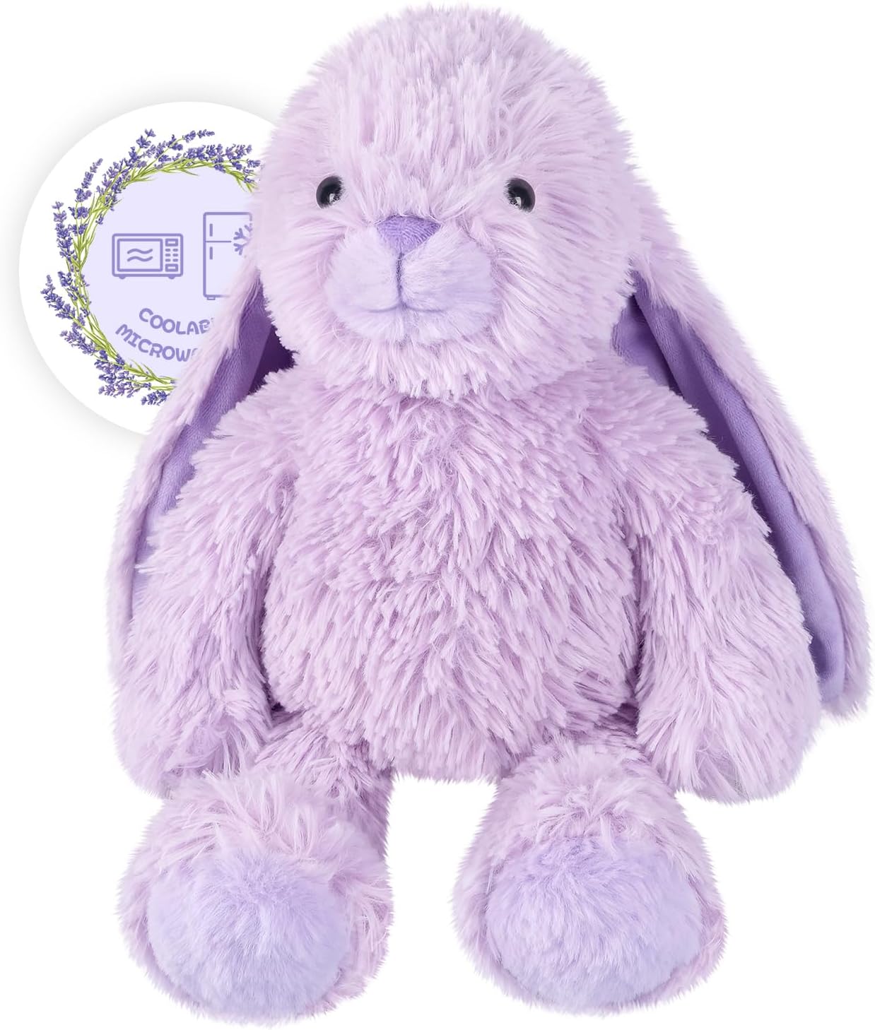Heatable & Coolable Purple Bunny Stuffed Animal Heating Pad for Soothing & Relaxation, Lavender Purple Bunny Plush for Discomfort, Rabbit Stuffed Animals for Kids, Easter Bunny Plushies Gift