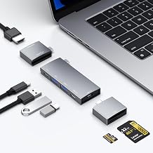 USB Hub for MacBook, USB-C Hub 7-in-2, for Thunderbolt 4 Port, 4K 60Hz HDMI, 2 USB C, 2 USB A Data Ports microSD SD Card Reader for MacBook Pro 13 Inch, MacBook Air M1 M2 M3