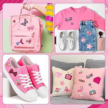 Amazon.com: 60pcs Pink Embroidered Patches Random Assorted Styles