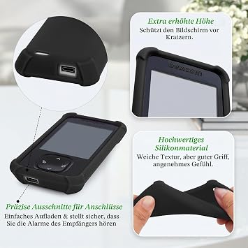 Dexcom G7 Silicone Case Shockproof Dexcom G7 Receiver Case with Airtag to Protect Your G7 Reader Case Receiver Dexcom G7 Device Protective Case by YOUSHARES (Black)