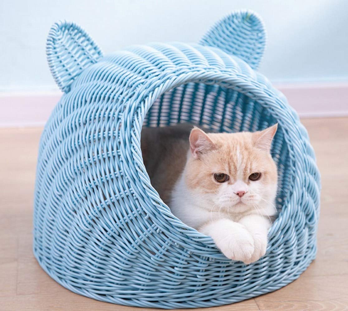 Litière rotin chat lavable MU : villa quatre saisons taille S