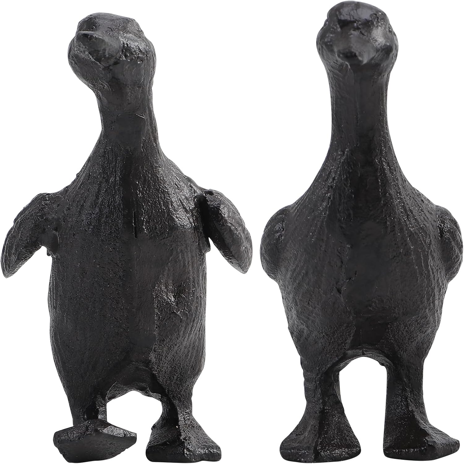 Cast Iron Duck Statue Set of 2, Heavy Duty Small Cute Duck Statuary Ducks Decor for Garden Desktop Farmhouse Figure Home Decoration