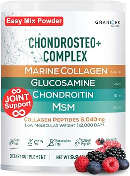Granions Glucosamine Chondroitin MSM Powder and Collagen Hyaluronic Complex - Joint Support Bundle