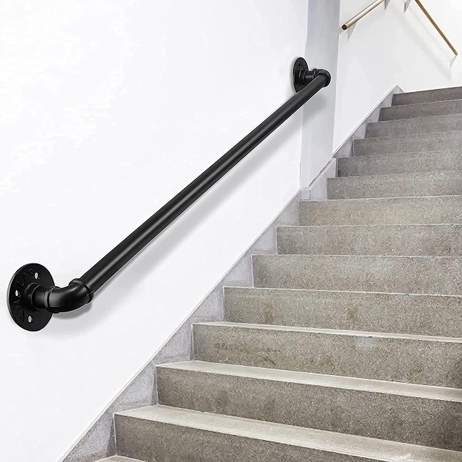 Main Courante pour Escaliers Rampe de Sécurité en Métal Noir