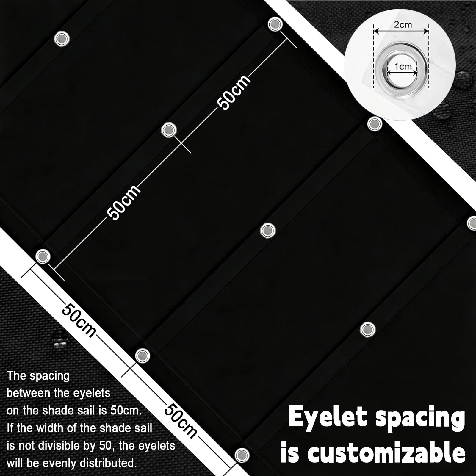 Toldo Retráctil de Onda 100 x 650 cm Impermeable Ondulada Toldos Exterior Protección Rayos UV Resistente Al Desgarro con Ojales y Cuerdas para Jardín Porche Patio Barbacoa, Negro