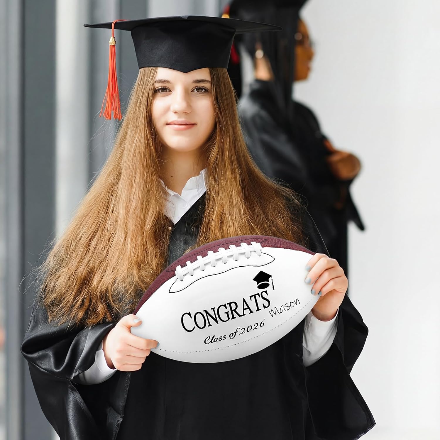 Liliful 2026 Graduation Autograph Ball Senior Night with Acrylic Stand Blank Ball with Pump Signature Pen for High School College Graduation Gift