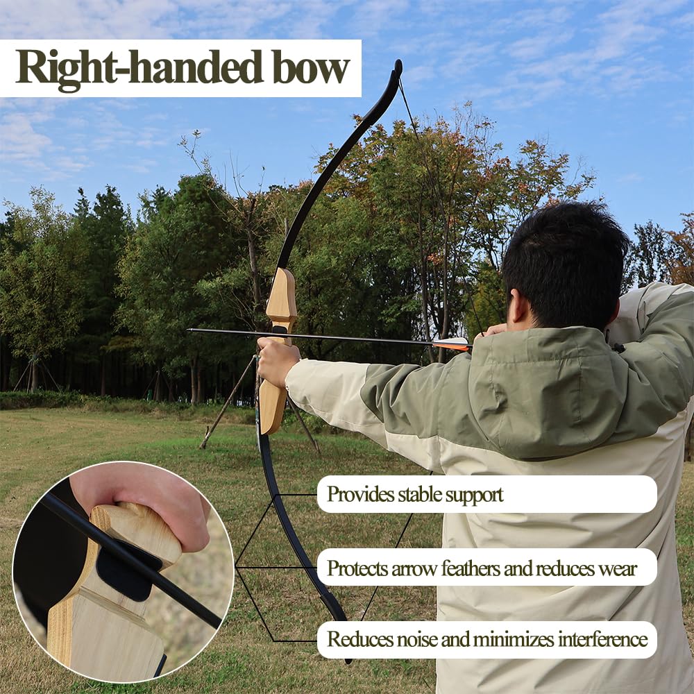 Arco Recurve 40 libbre per Adulti-51 "Bow Riser in Legno Takedown per il Target Practice e Principiante con Tiro con Tiro per Praticare Frecce all'aperto