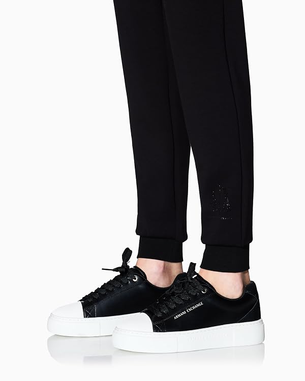 Armani Exchange Women's Icon Logo Studs Jogger, Black, Large by Armani Exchange - Used condition - Image 2
