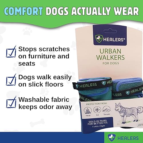 Miniatura 2 de Healers Urban Walkers III - Botas para perros, protección para las patas con suela de goma antideslizante, impermeables, transpirables, reflectantes