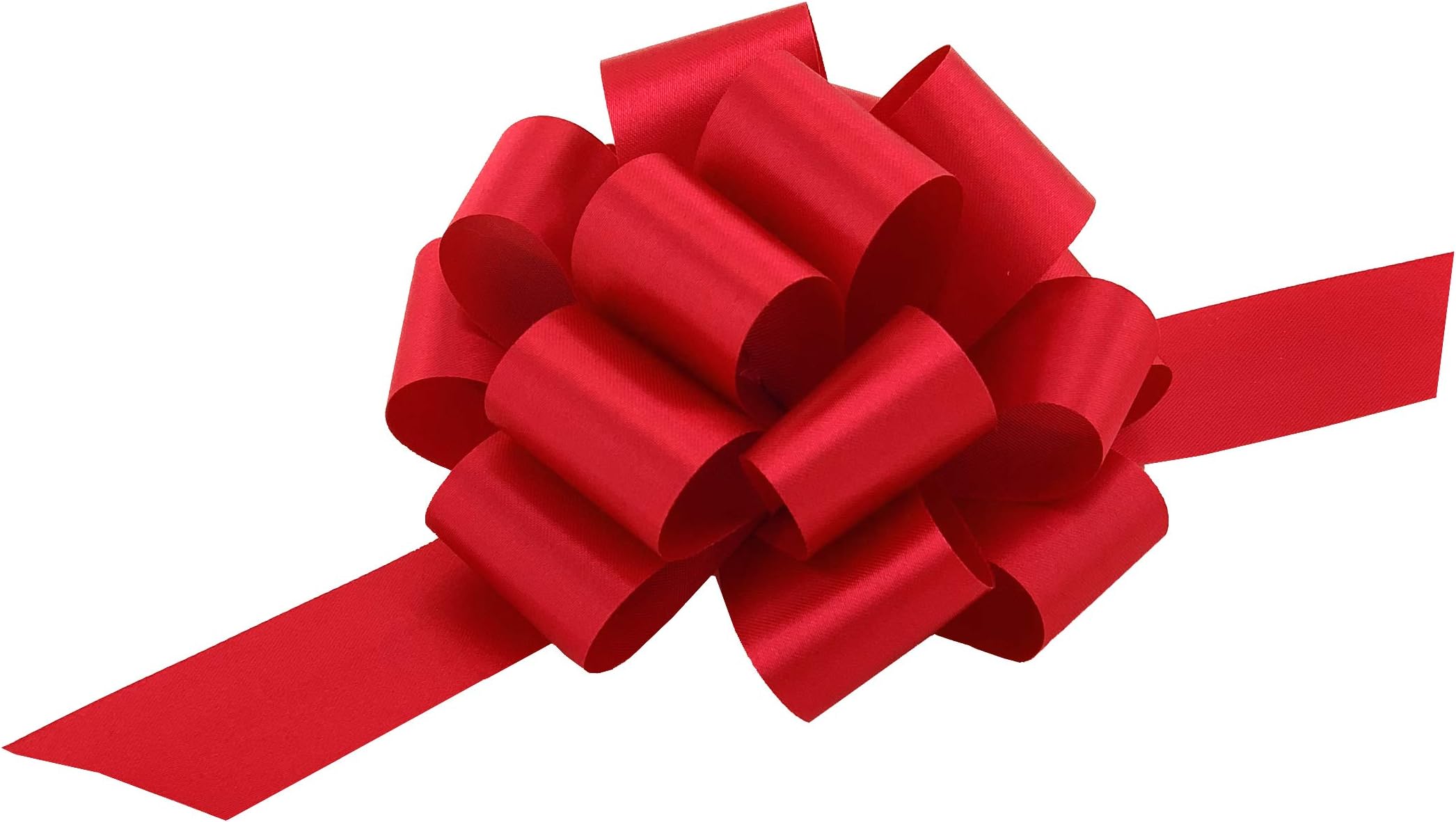 Red Decorative Gift Pull Bows - 5" Wide, Set of 10, 4th of July, Patriotic Decor, Birthday, Presents, Wreath, Fundraiser, Gift Basket, Veterans Day Decoration, Christmas