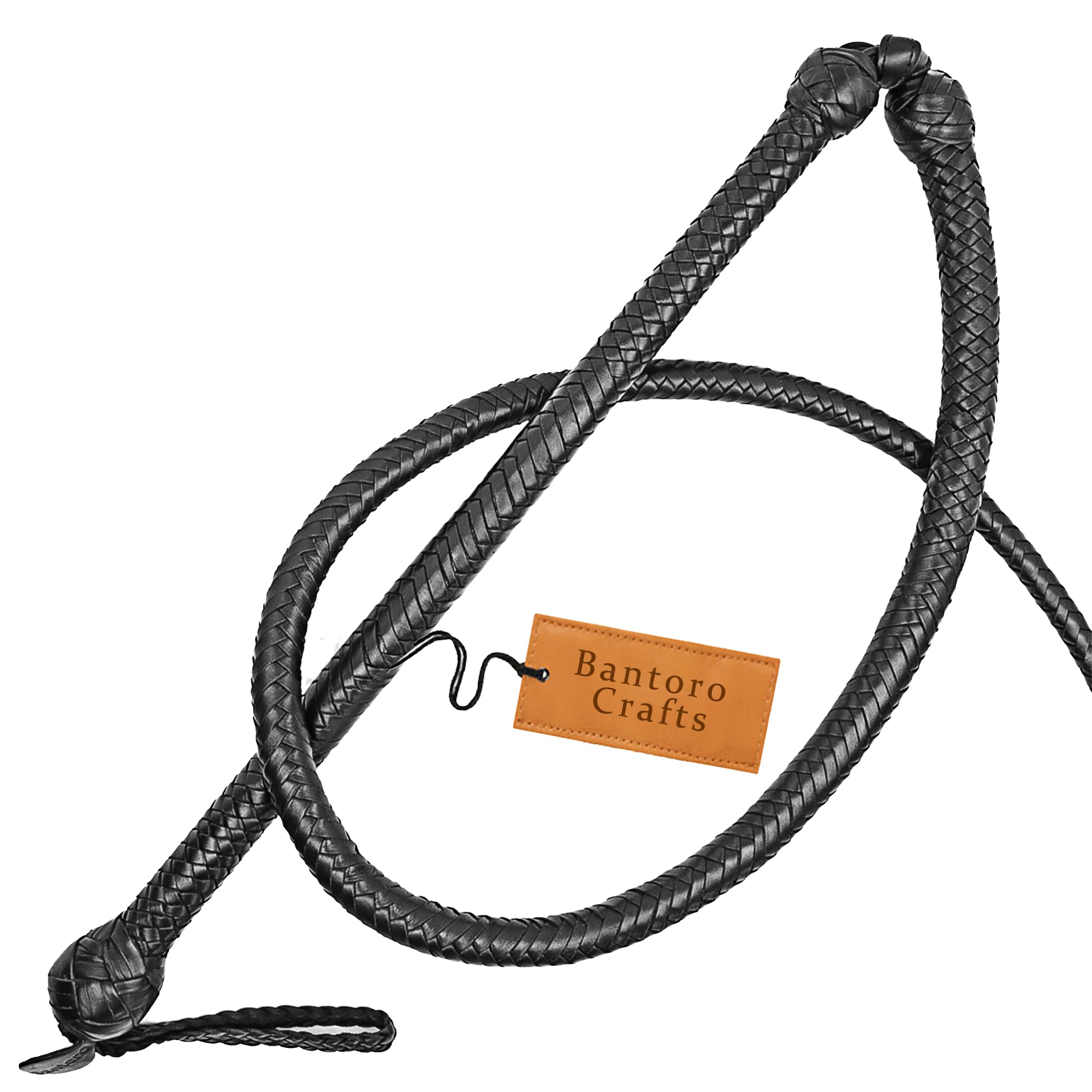 Nero Frusta 16 trecce Fili Pelle Intrecciata Frusta in Vera Pelle Pancia in Pelle e Supporto in Pelle all'Interno Frusta Che schiocca Forte