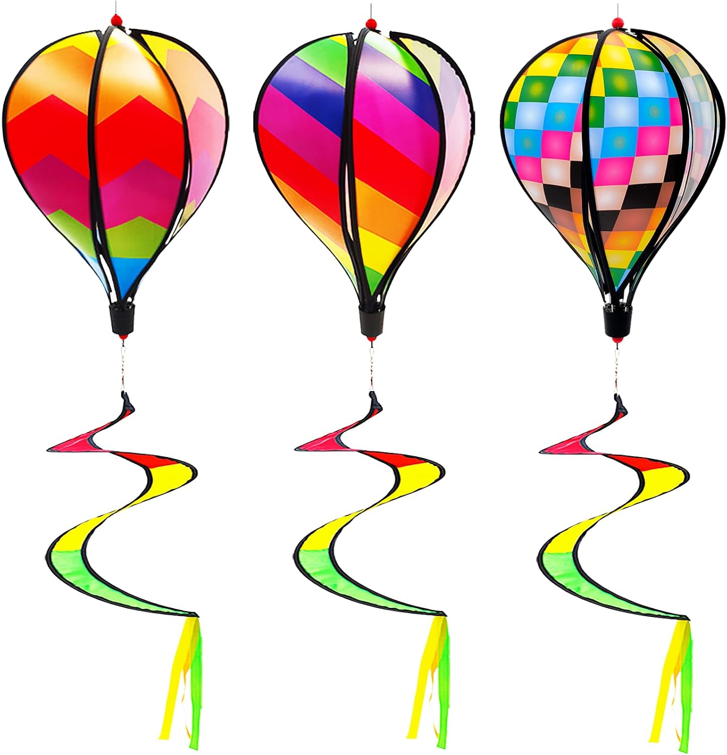 3pcs Butterfly Windmill, Garden Wheel Spinner, Hanging Windsock, Colorful Pin Wheel, Fabric Windmill Wheel, 40inch Whirligigs Windmill, Outdoor Courtyard, Lawn, Decoration Wind Spinner