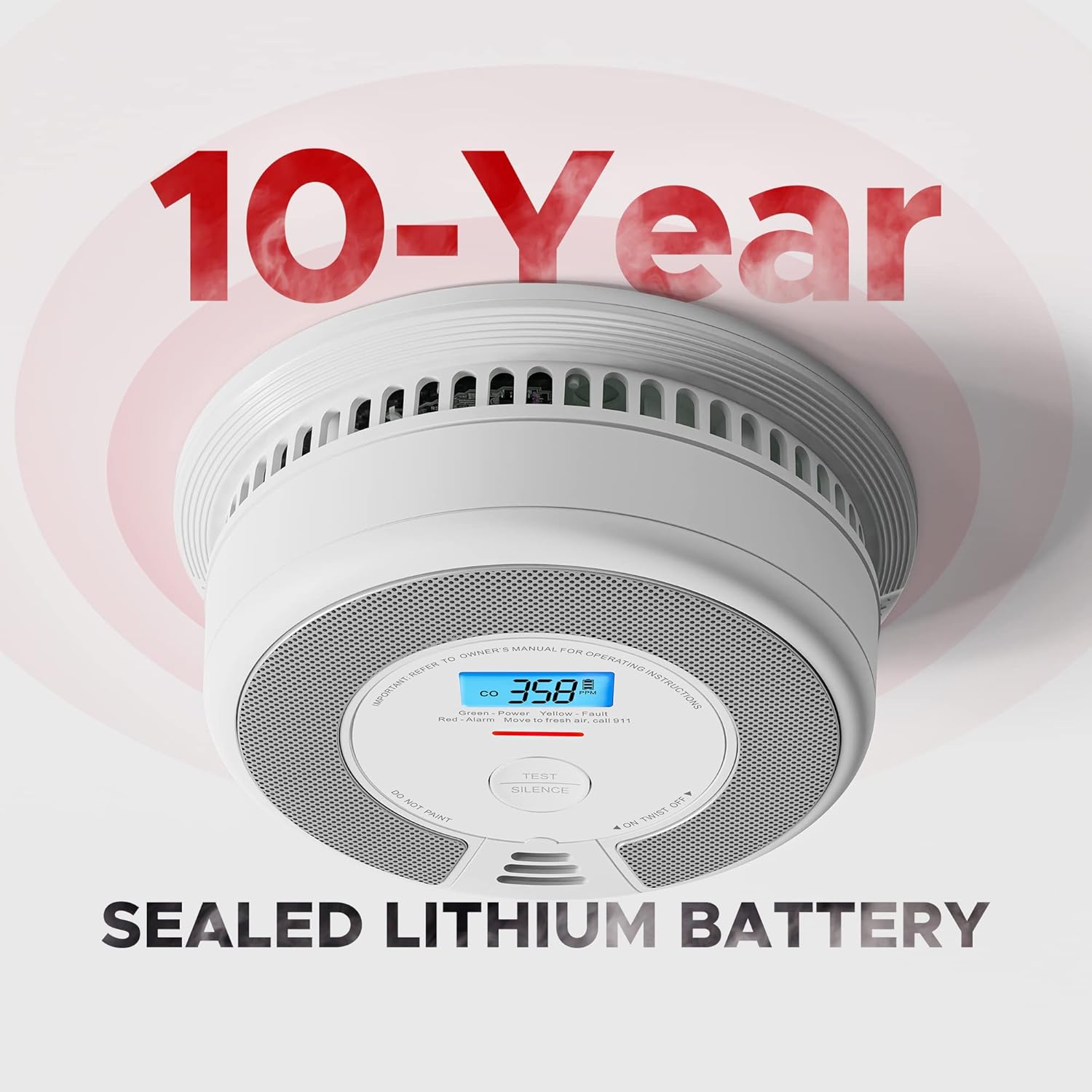 X-Sense Interconnected Smoke and Carbon Monoxide Detector with 10-Year Battery, UL 217 & UL 2034 Certified, Model SC07-W, 3-Pack