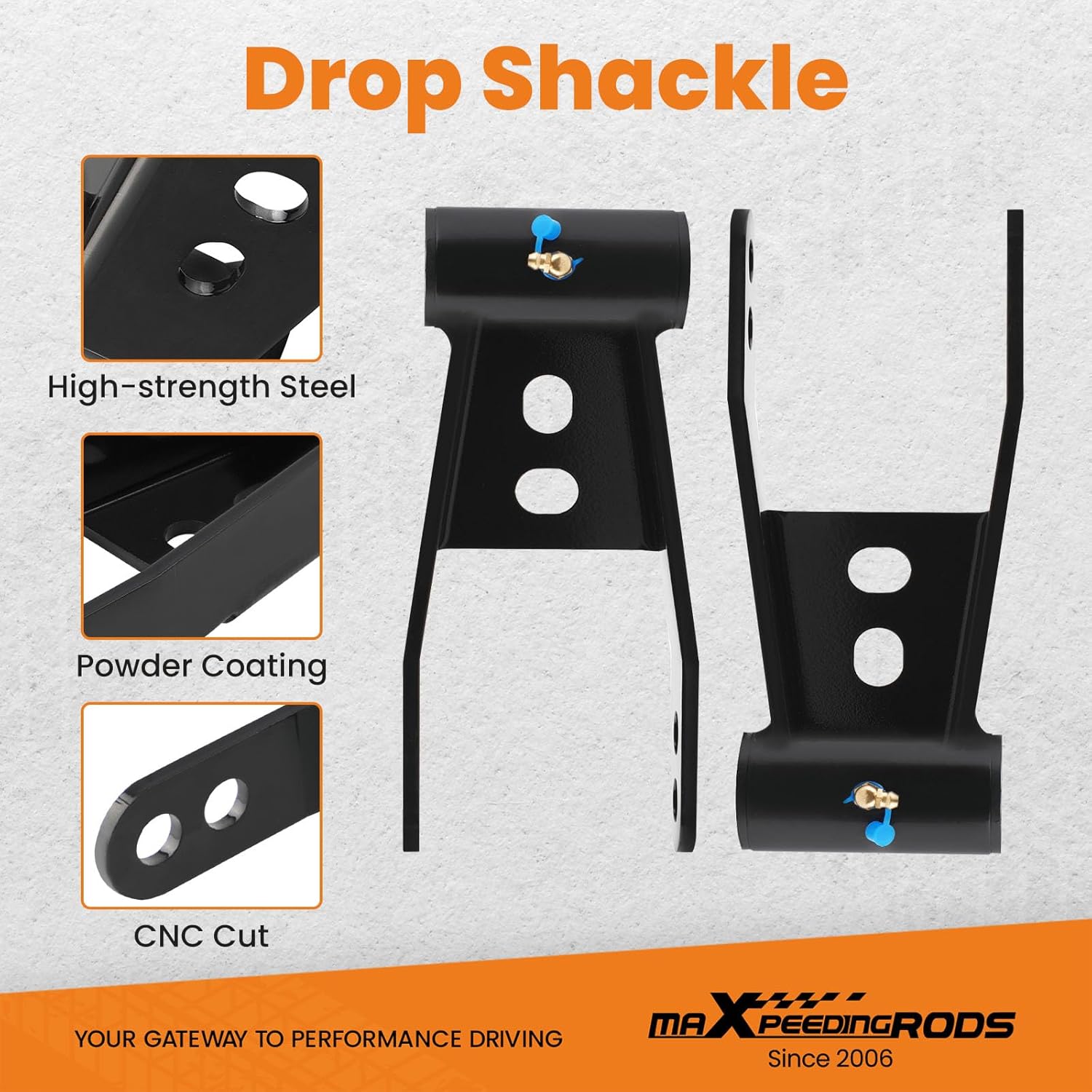 maXpeedingrods 1"-2" Drop Lowering Shackles Leveling Kit For Dodge Ram 2500 3500 1994-2002