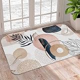 Indoor Doormat Non-Slip Floor Rugs Modern Boho Foliage Botanical Art Entrance Doormats Absorbent Bat