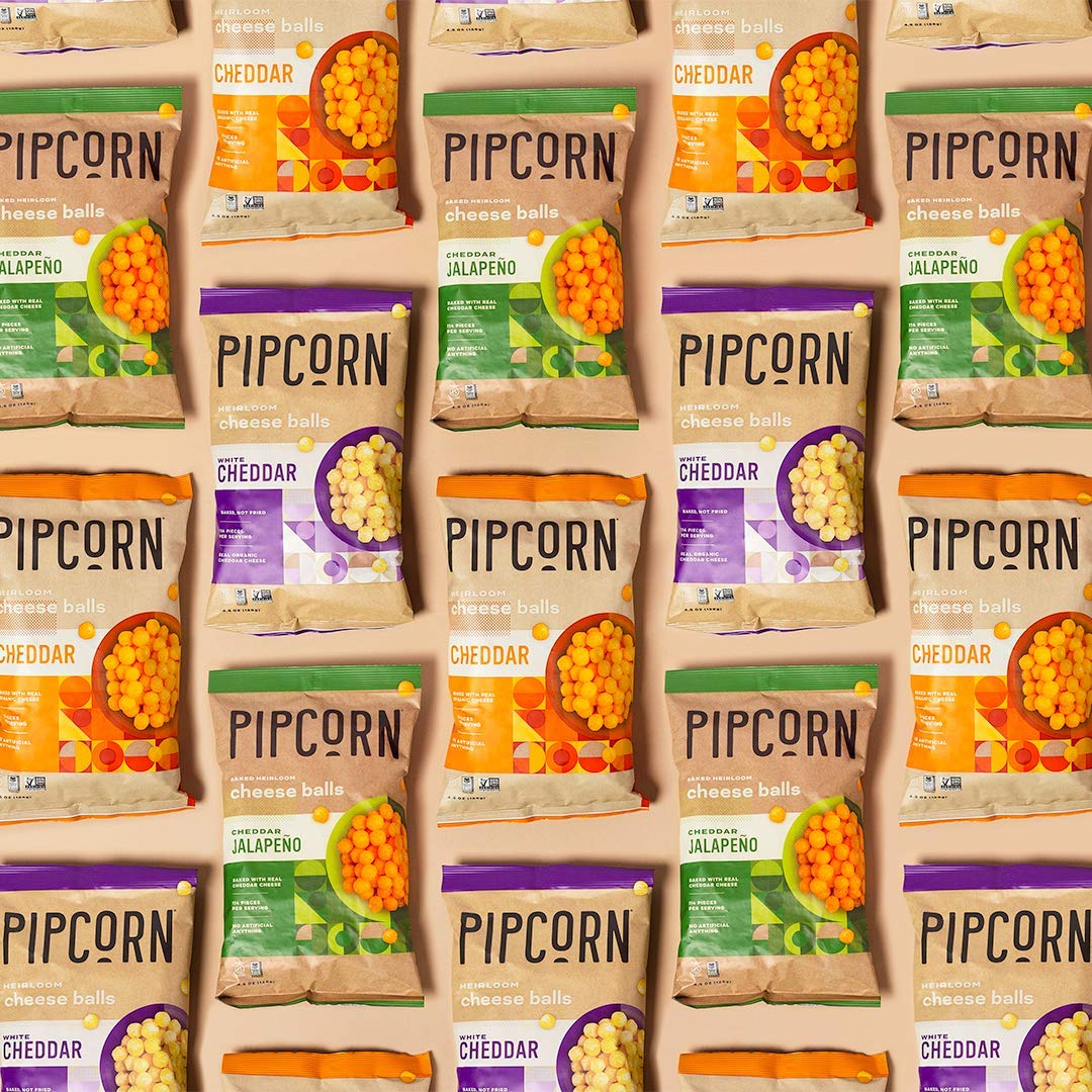 Pipcorn Heirloom Cheese Balls Variety Pack (3 Pack of 4.5oz Bags