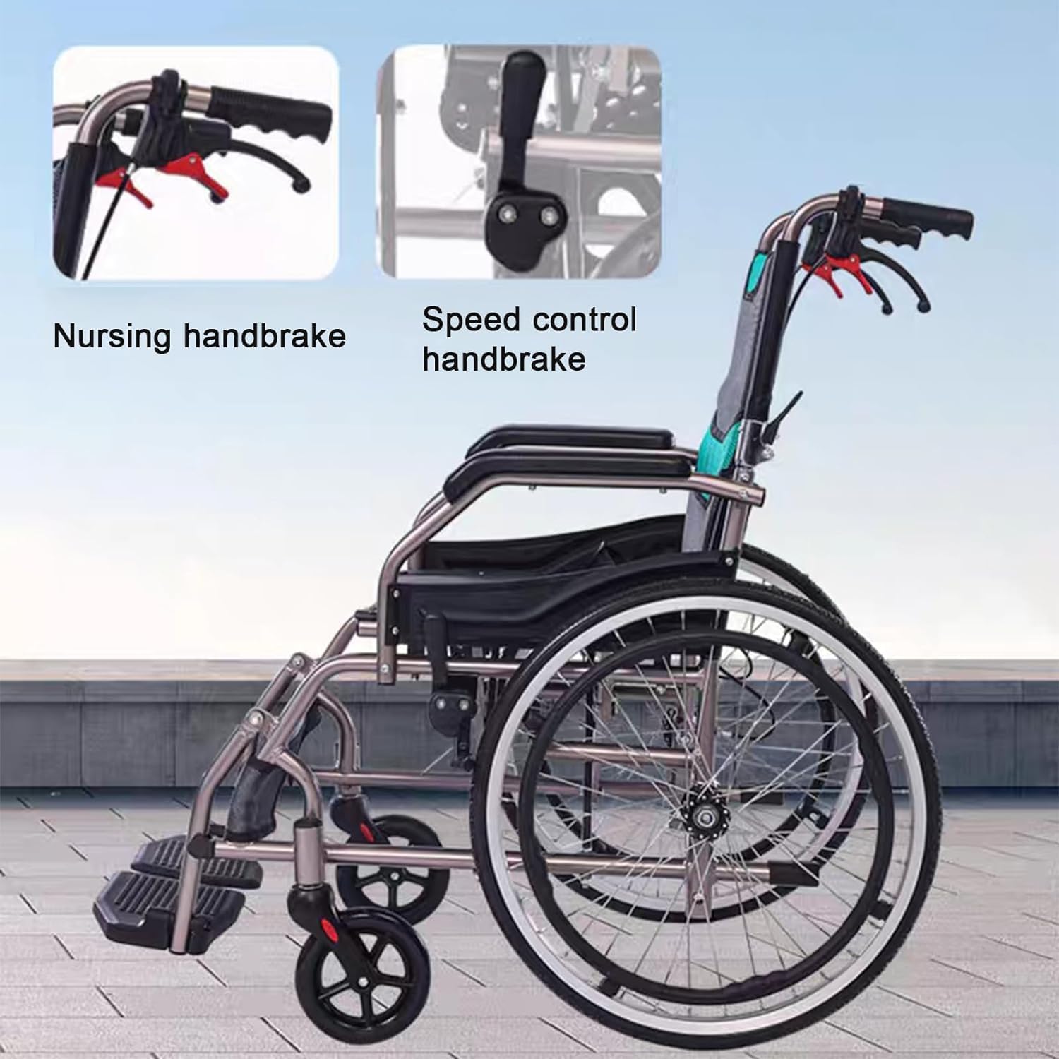 Klappbarer Rollstuhl, Aluminiumlegierung, Reiserollstuhl, faltbar, leicht, kleiner Trolley, Rollstuhl, Reise, ultraleichte Rollstühle für ältere Menschen