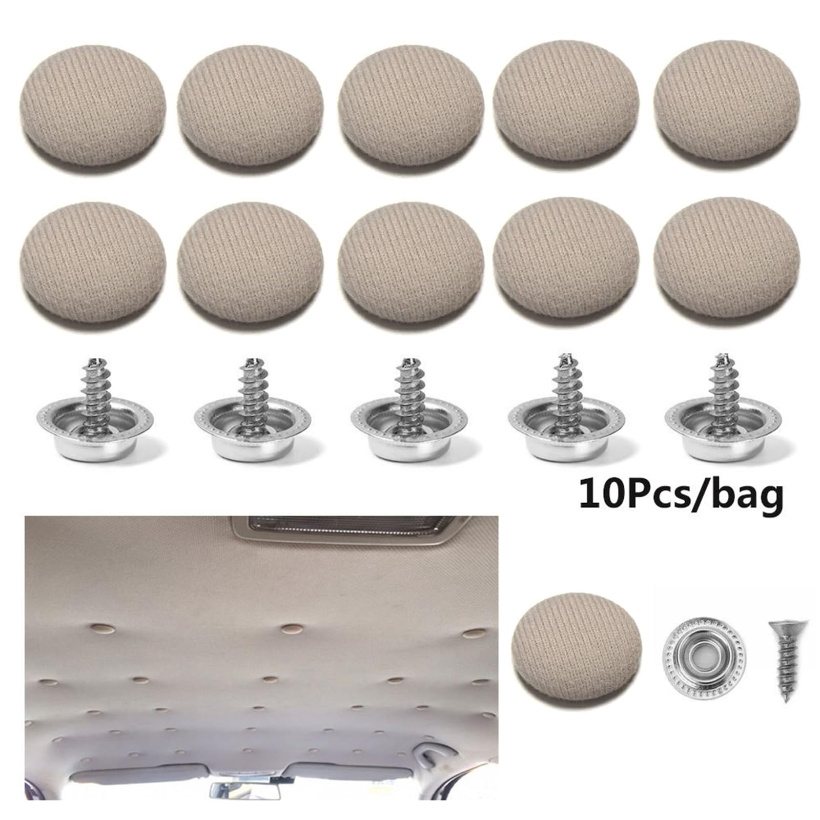 40 Pz Rivetti Per Riparazione Tetto Auto Kit, Puntine Per Cielo Auto Pulsanti Grigio 88932512 40 Pz Rivetti Per Riparazione Tetto Auto Kit, Puntine Per Cielo Auto Pulsanti Grigio 88932512