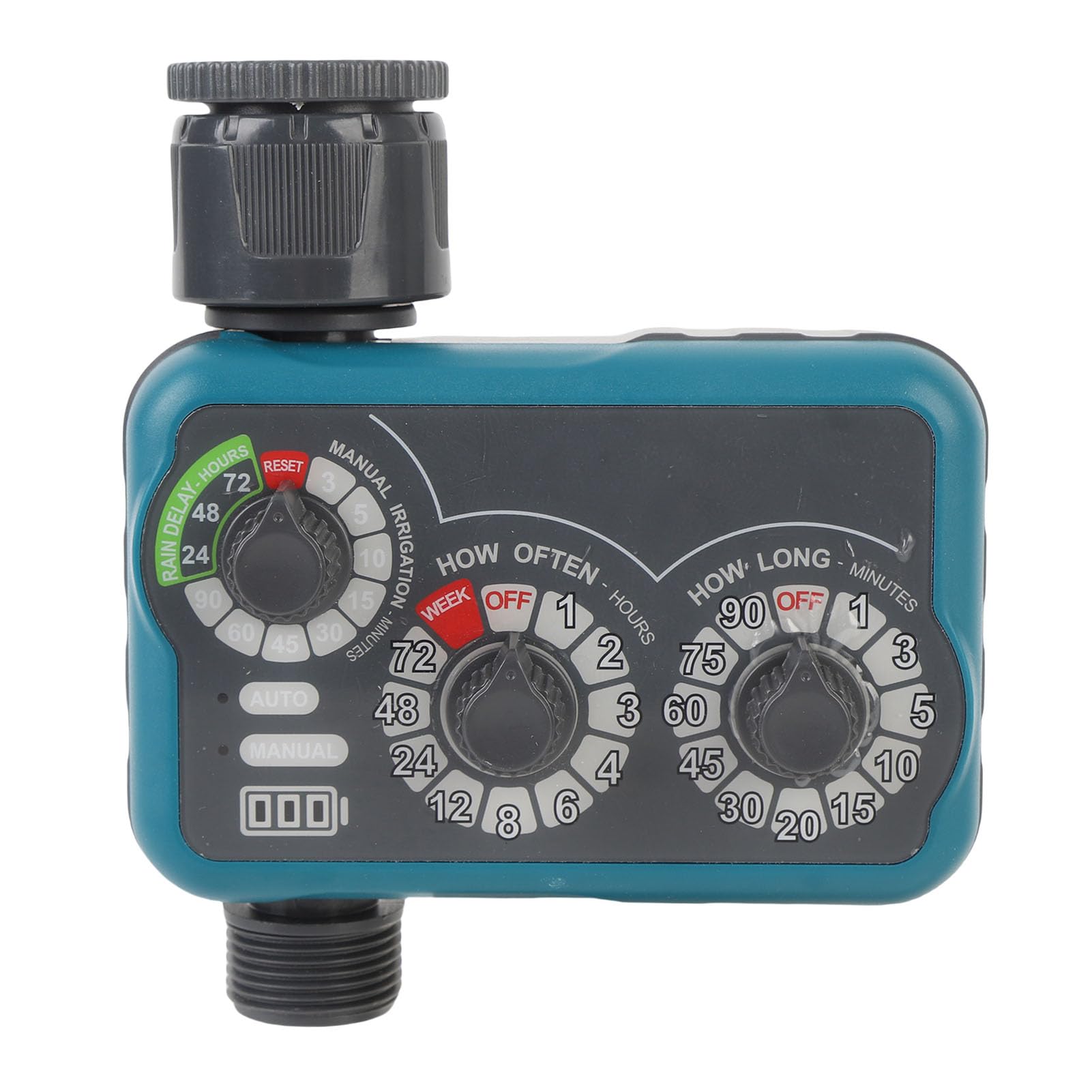 Tbest 3 Dial Timer per Acqua con Funzione Ritardo Pioggia