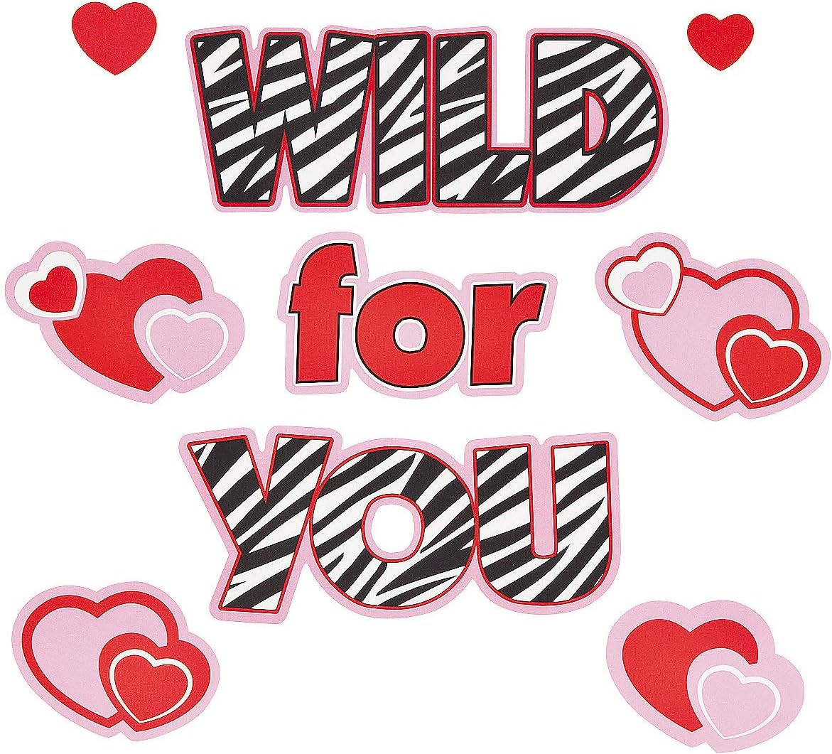 Fun Express - Wild For You Window Clings for Valentine's Day - Party Decor - Wall Decor - Wall & Window Clings - Valentine's Day - 1 Piece