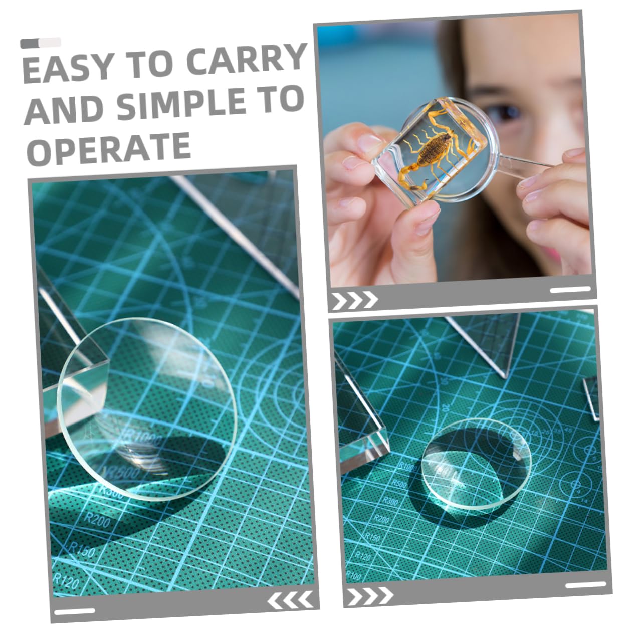 VILLFUL Double Convex Lens 50mm Science Teaching Optical Glass Lenses Physics Lab Instruments Educational Tools