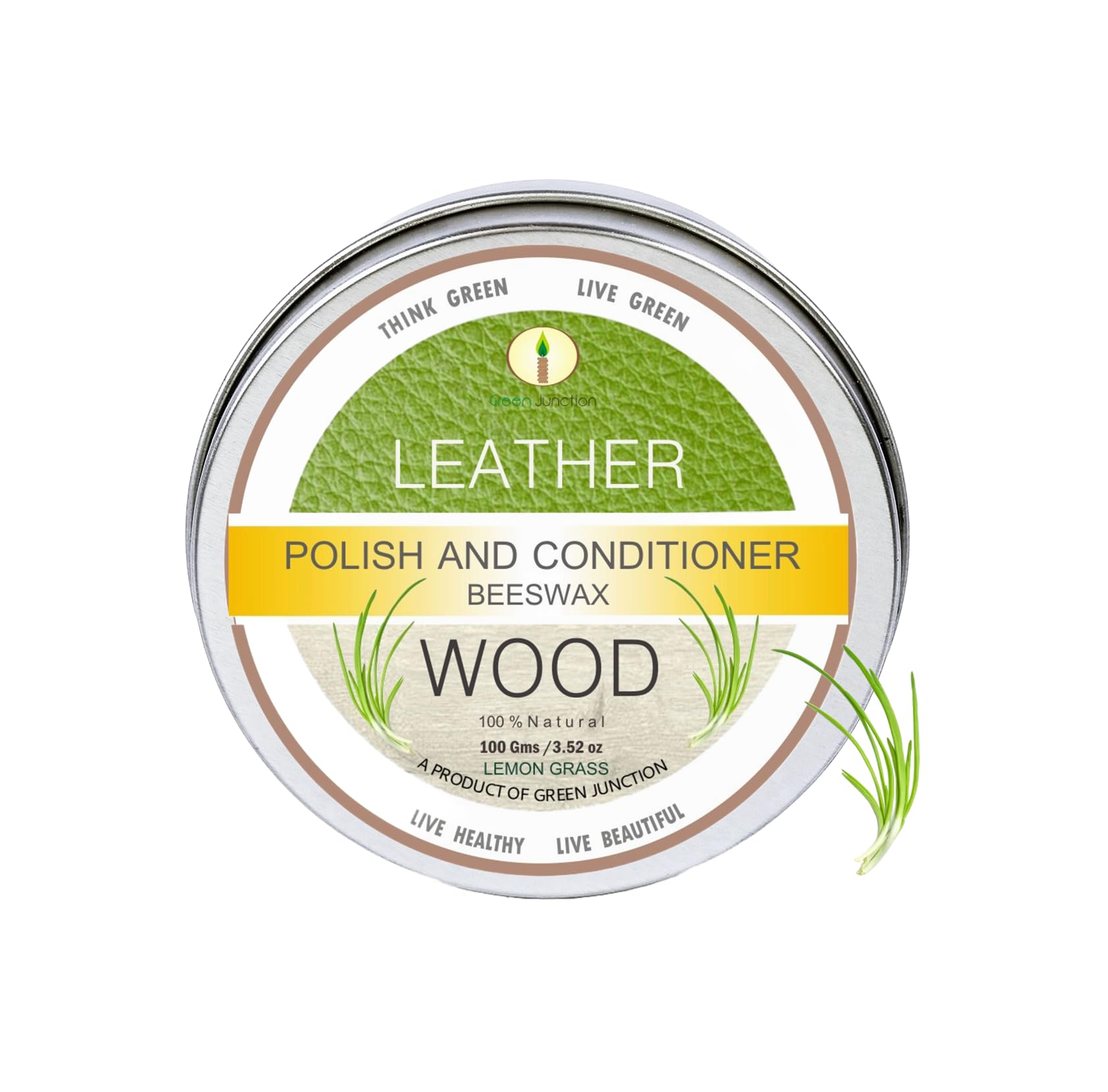 Green Junction Beeswax Wood & Leather Polish & Conditioner,100 Gms LEMON GRASS (Outdoor furniture,Shoe cabinets, Almirah,Wardrobe,Kitchen Cabinets etc (B0CWFB4VC1) Amazon Price History, Amazon Price Tracker
